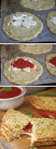 the process of making homemade pizzas is shown