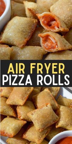 air fryer pizza rolls with sauce on the side