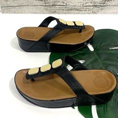 Fitflop Women’s Size 6 Pietra II Sandal Shoes Black Leather Thong Slip On Detail  | eBay Trendy Black Flip Flops With Single Toe Strap, Black Toe Post Sandals With Arch Support, Trendy Black Toe Post Flip Flops, Trendy Black Single Toe Strap Flip Flops, Black Non-slip Flat Heel Flip Flops, Comfortable Black Slip-on Flip Flops, Leather Slip-on Flip Flops With Rubber Sole, Black Slip-on Flip Flops For Leisure, Black Leather Slip-on Flip Flops