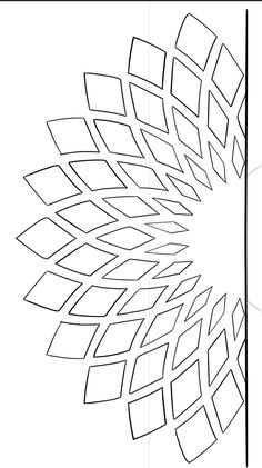 a drawing of an abstract design in black and white, with lines going through the center