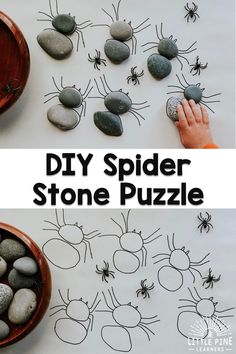 this spider stone puzzle is perfect for kids to play with and learn how to make it