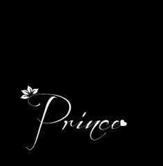 the word princess written in cursive writing on a black background with white flowers