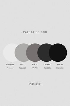 the color scheme for paletta de cor is shown in black, white and grey