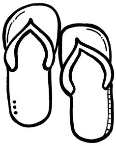 a pair of flip flops that are black and white