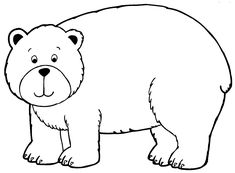 a black and white drawing of a bear with its head turned to the right side