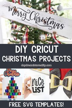 a christmas tree with the words diy cricut christmas projects on it