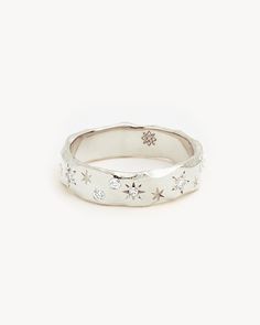 Sterling Silver Wanderer Ring – by charlotte Star Ring Silver, Silver Clay Ring Ideas, Silver Clay Rings, Silver Clay Jewelry Ideas, Silver Clay Ring, Silver Clay Jewellery, Silver Star Ring, Engraved Silver Ring, Cosmic Ring