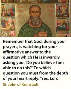 an icon with the words,'remember that god, during your prayer is watching for your affirmative answer to the question which he is inward asking you?