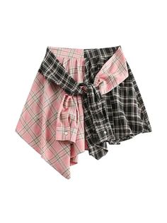 Color: Pink, Size: M Mini Pleated Skirt, Women Korean Fashion, Korean Fashion Summer, Check Skirt, Plaid Pleated Skirt, 2000s Aesthetic, Opening A Boutique, Urban Street Style, Plaid Mini Skirt