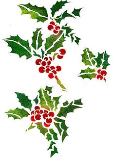 the holly tree has red berries and green leaves