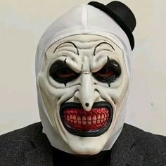 Black Hat Clown Mask Terrifier Costume Latex Art Mask Halloween Cosplay Prop New Clown Mask, Cosplay Props, Black Hat, Halloween Masks, Halloween Cosplay, New Color, Mask, Mens Accessories, Black And White