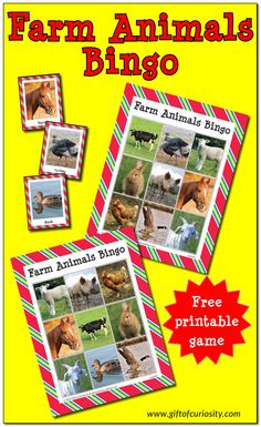 farm animals bingo game for kids