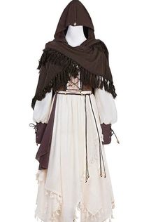 ❤exotic style dress + vest + cape❤︎ Unisex Fantasy Clothes, Ancient Arabian Clothing, Historical Viking Clothing, Pagan Clothes, Healer Outfit, Dark Fantasy Clothing, Medieval Modern Fashion, Archer Outfit, Rogue Clothes