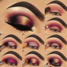 Holiday Eye Makeup, Fall Eyeshadow Looks, Eye Makeup Guide, Simran Kaur, Fall Eyeshadow, Crease Makeup, Makeup Nails Designs