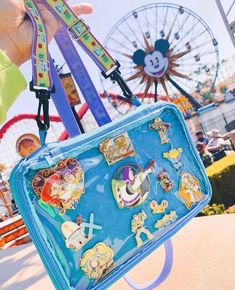 Disney Style Rectangular Shoulder Bag For School, Blue Rectangular Bag For Disney Trips, Fun Travel Bags Made Of Plastic, Fun Plastic Travel Bags, Disney School Bags In Rectangular Shape, Plastic Backpack For Everyday Use, Everyday Plastic Backpack, Everyday Use Plastic Backpack, Cute Blue Bags For Theme Park