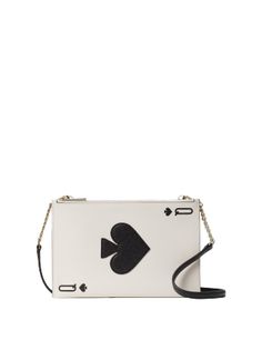 6.4"h x 9.6"w x 1.3"ddrop: 22"smooth leather2 way spade jacquard liningfoil embossed logotop zip closureinteriorstyle # wkr00096Color: Multi Kate Spade Kate Spade New York, Kate Spade Clothes, Black And White Purse, Lucky Draw, Baggage Claim, Unboxing Experience, Card Purse, White Purses, Novelty Bags