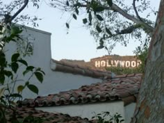 the hollywood sign is on top of an old building