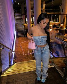 Denim Fits Black Women, Demin Outfits Black Women, Demin Dress Outfit, Denim Outfit Black Women, Denim Corset Outfit, Demin Outfit, Boat Party Outfit, Calm Fits, Fits Ideas