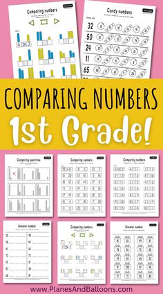 comparing numbers 1st grade worksheet with the text comparing numbers 1st grade on it