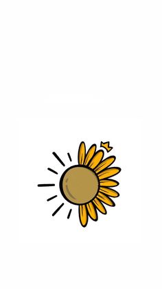 a drawing of a sunflower on a white background