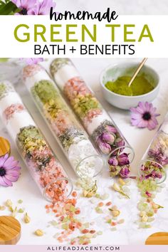 Green Tea Bath Soak, Recipes With Matcha, Diy Bath Soak Recipes, Tea Bath Soak, Herbal Bath Recipes, Bath Tea Recipe, Diy Bath Soak, Green Tea Bath