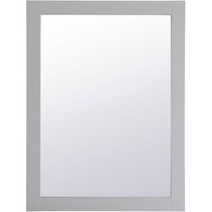 a white framed mirror on a wall with no reflection in the frame and one side missing