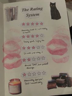 a poster with some writing on it that says, the ratings system and five stars