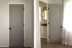 two pictures of the same door in different rooms