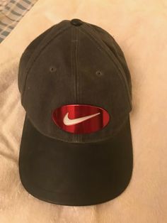 RARE Vintage 90s NIKE Swoosh Logo RED Metal Gray SnapBack dad Hat Cap Men's - see photo Gray hat and the bill is black smooth texture Nike Dad Hat For Streetwear With Curved Brim, Nike Curved Brim Dad Hat For Streetwear, Nike Dad Hat With Curved Brim For Streetwear, Nike Dad Hat For Streetwear, Nike Curved Visor Dad Hat For Streetwear, Nike Dad Hat With Curved Visor For Streetwear, Nike Sports Dad Hat With Curved Visor, Nike Sporty Dad Hat With Curved Bill, Nike Dad Hat With Curved Visor For Sports