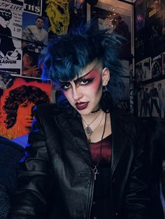 80s Drag Queens, 80s Goth Hairstyles, Tradgoth Hair, Tradgoth Makeup 80s, Deathrocker Makeup, 80s Punk Rock Makeup, 80s New Wave Makeup, Mothman Makeup, New Wave Hairstyles