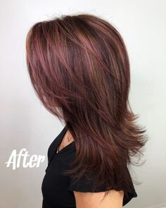 Light Brown Hair With Red Highlights Caramel, Burgundy Highlights On Light Brown Hair, Hair Burgundy Highlights, Light Burgundy Hair, Balayage Hair Brunette Short, Balayage Brown Hair, Balayage Hair Bob, Balayage Hair Blonde Short, Balayage Hair Blonde Long