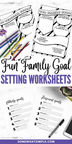 the fun family goal setting worksheets for kids