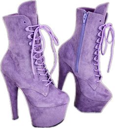 Purple High-top Platform Boots, Purple Round Toe Platform Boots For Winter, Trendy Purple Platform Boots, Purple Lace-up Party Boots, Fitted Purple Ankle-high Boots, Fitted Ankle-high Purple Boots, Purple Platform Party Boots, Purple Platform Boots For Party, Fitted Purple Lace-up Boots