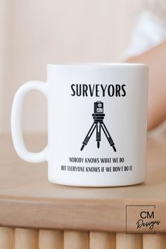 Land surveyor gifts, surveyor, surveying engineer for men, funny profession cup for her, theodolite Engineer Humor, Humor Sayings, Construction Birthday Cake, Engineering Humor