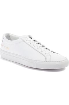 Common Projects Original Achilles Sneaker (Women) | Nordstrom Luxury Low-top Sneakers With Vulcanized Sole, Classic Sneakers With Branded Insole, Classic High-top Sneakers With Medium Fit, Luxury Streetwear Sneakers With Gum Sole, Modern Sneakers With Medium Fit And White Sole, Classic Sneakers With Vulcanized White Sole, Modern Medium Fit Low-top Sneakers, Medium Fit Leather Sole Sneakers, Classic Low-top Sneakers With White Sole