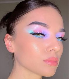 Pastel Eyeshadow, Pastel Makeup, Pride Makeup, Rave Makeup, Magical Makeup, Airbrush App, Beauty Aesthetic, Fairy Makeup