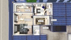 an overhead view of a floor plan for a house