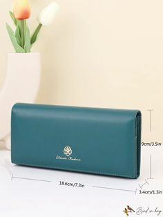 BirdinBag - Stylish & Spacious Wallet: Solid Color with Ample Card Capacity Large Capacity Clutch Wallet For Daily Use, Elegant Large Capacity Wallets For Daily Use, Elegant Large Capacity Wallets, Elegant Large Capacity Pouch Wallet, Elegant Large Capacity Wallet Pouch, Elegant Wallet With Large Capacity, Solid Wallets With Interior Card Slots For Daily Use, Green Clutch Wallet For Daily Use, Trendy Green Wallet With Removable Pouch