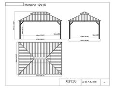 the measurements for an attached carport with two sides, and one side is shown