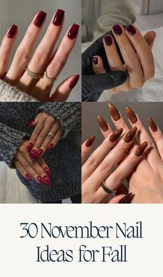 Fall Colors 2024 Nails, Short November Nails 2024, Nails November 2024 Trends, November 2024 Nail Trends, Autumn Nail Designs 2024, Nail Trends 2024 Fall, Square Neutral Nails, November Nails Ideas 2024, Fall Maroon Nails