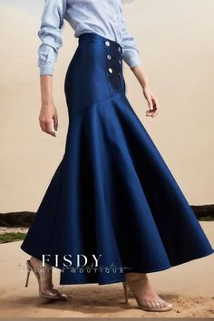 Plain Skirt, Fishtail Skirt, Blue Skirt, Mode Inspiration, Amelie, Casual Outfit, Skirt Fashion