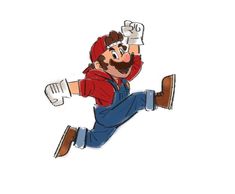 an image of mario running in the air