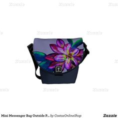 Purple Painting Flower PaintMini Messenger Bag Purple Painting, Amazing Clothes, Painting Flower, Clothes For Men