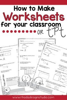 worksheets for your classroom or tpt