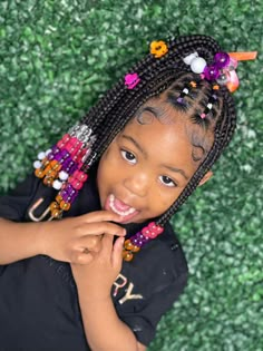 Braids With Beads For Girls Kids, Kids Braided Hairstyles With Beads, Braids For Children, Toddler Braid Styles, Kids Braids With Beads