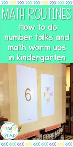 the number talks and math warm - up is displayed in front of a classroom wall