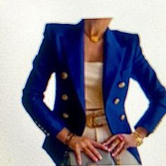 Muxika Women's Casual Blazers Long Sleeve Lapel Button Slim Work Office Blazer Jacket Please Note This Jacket Runs Extremely Small If It’s More Like A Size 12 Double-breasted Party Blazer With Buttons, Formal Blue Outerwear With Snap Buttons, Tailored Long Sleeve Outerwear With Gold Buttons, Tailored Long-sleeve Outerwear With Gold Buttons, Tailored Long Sleeve Blazer With Gold Buttons, Blue Double-breasted Outerwear With Button Cuffs, Trendy Blue Single-breasted Blazer, Fitted Blazer With Gold Buttons, Fitted Button-up Blazer With Gold Buttons