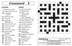 the crossword puzzle is shown in black and white