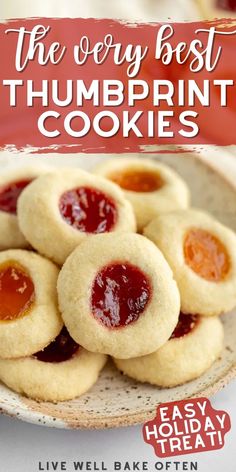 the very best thumbprint cookies are easy to make and so delicious they're ready in minutes