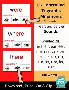 three different types of words that are used to teach children how to read and understand them